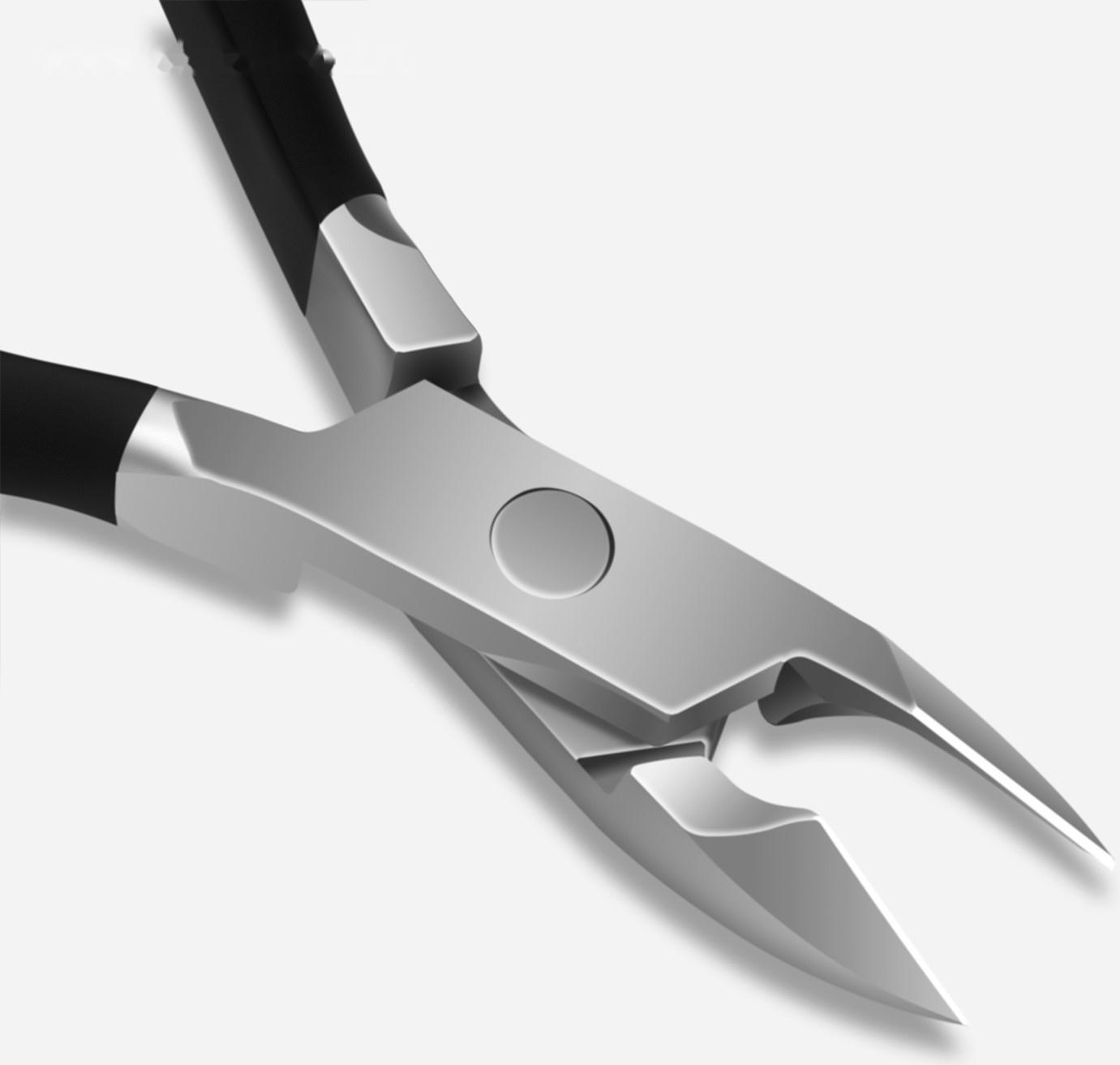 Кусачки маникюрные для кутикулы, двойная пружина, 11 см, длина лезвия - 8 мм, на блистере, цвет серебристый/чёрный