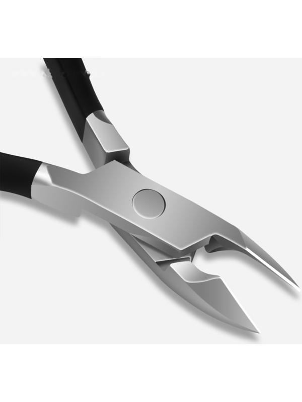 Кусачки маникюрные для кутикулы, двойная пружина, 11 см, длина лезвия - 8 мм, на блистере, цвет серебристый/чёрный