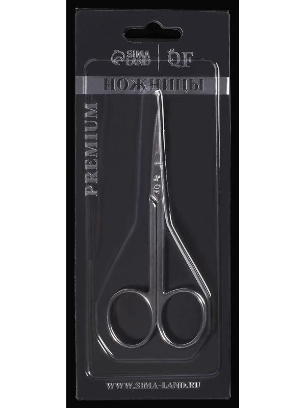 Ножницы маникюрные «Premium», загнутые, узкие, 10,5 см, на блистере, цвет серебристый