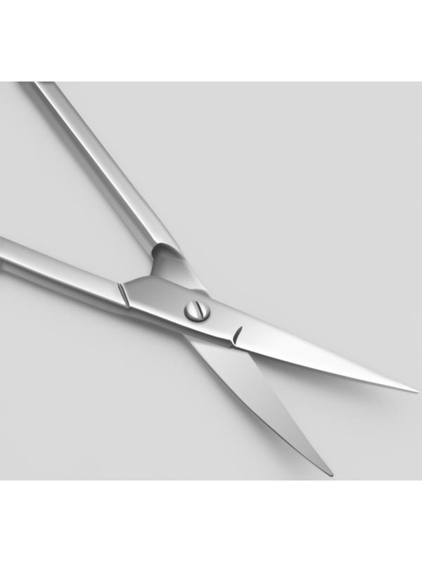 Ножницы маникюрные «Premium», загнутые, узкие, 10,5 см, на блистере, цвет серебристый