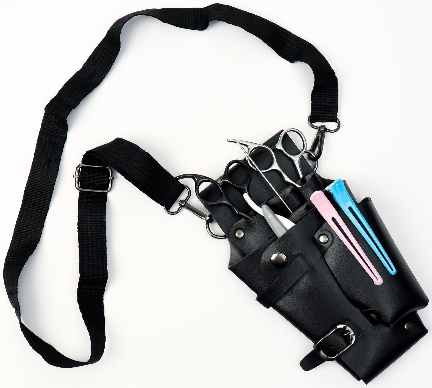 Сумка для мастера, 23 × 12 см, длина ремня 119 см, цвет чёрный