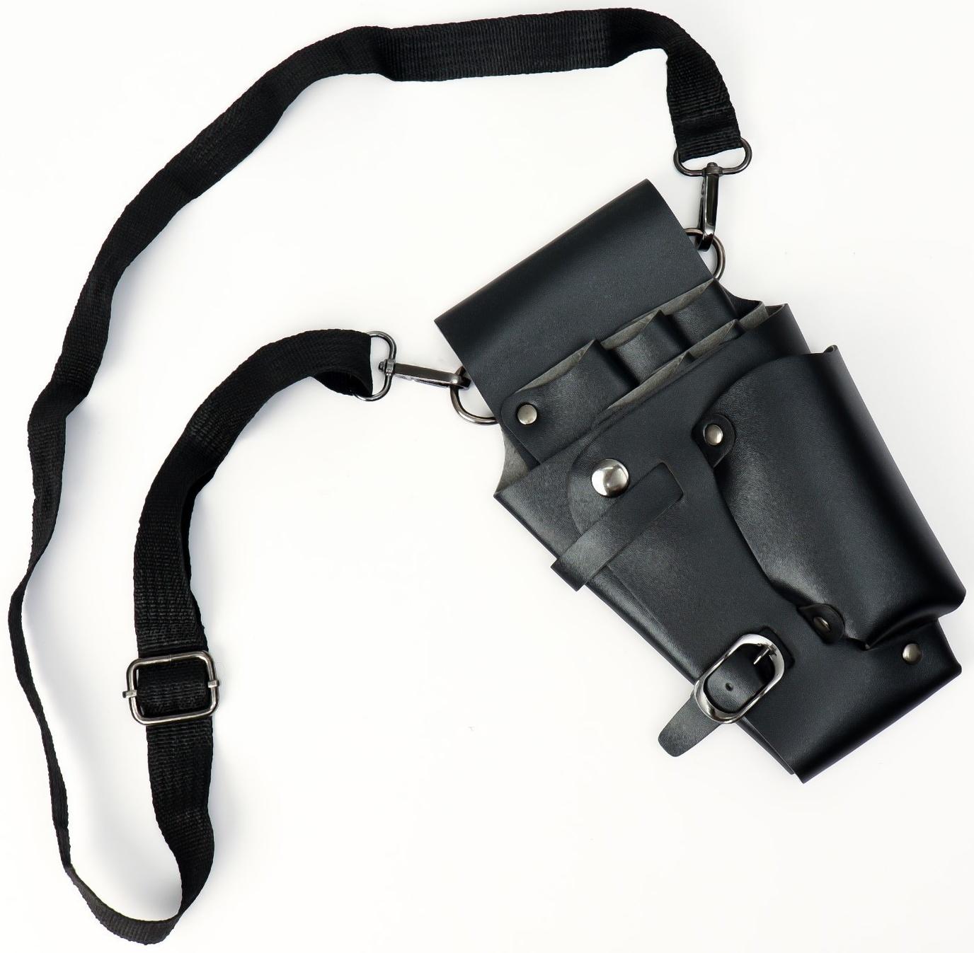 Сумка для мастера, 23 × 12 см, длина ремня 119 см, цвет чёрный