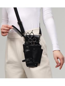 Сумка для мастера, 23 × 12 см, длина ремня 119 см, цвет чёрный