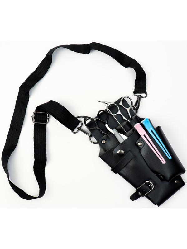 Сумка для мастера, 23 × 12 см, длина ремня 119 см, цвет чёрный