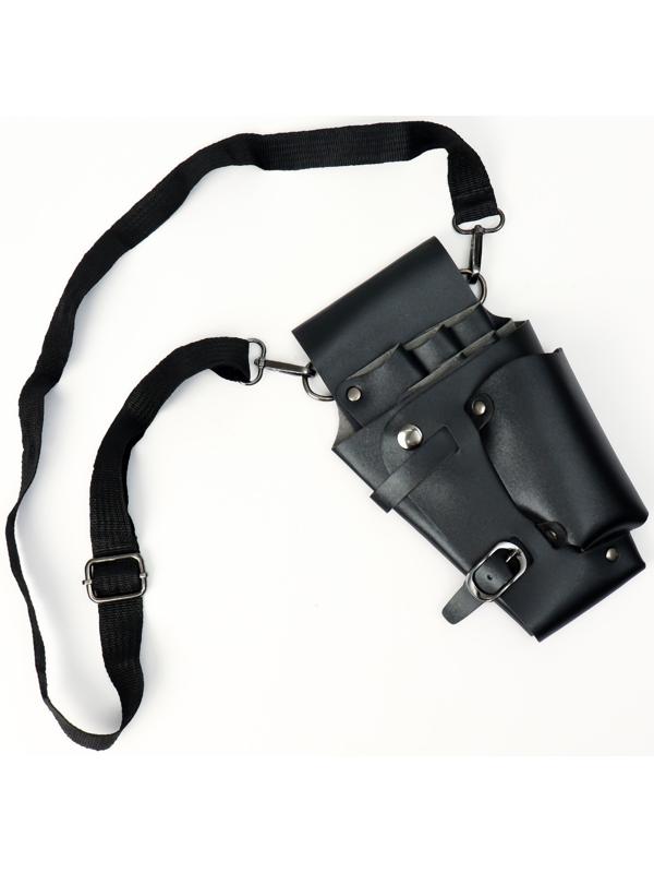 Сумка для мастера, 23 × 12 см, длина ремня 119 см, цвет чёрный