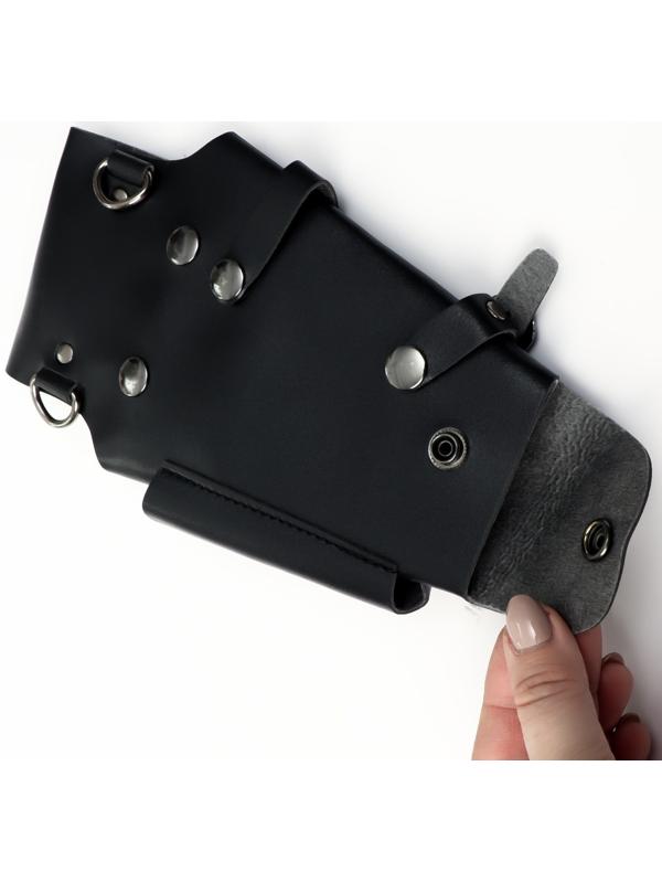 Сумка для мастера, 23 × 12 см, длина ремня 119 см, цвет чёрный