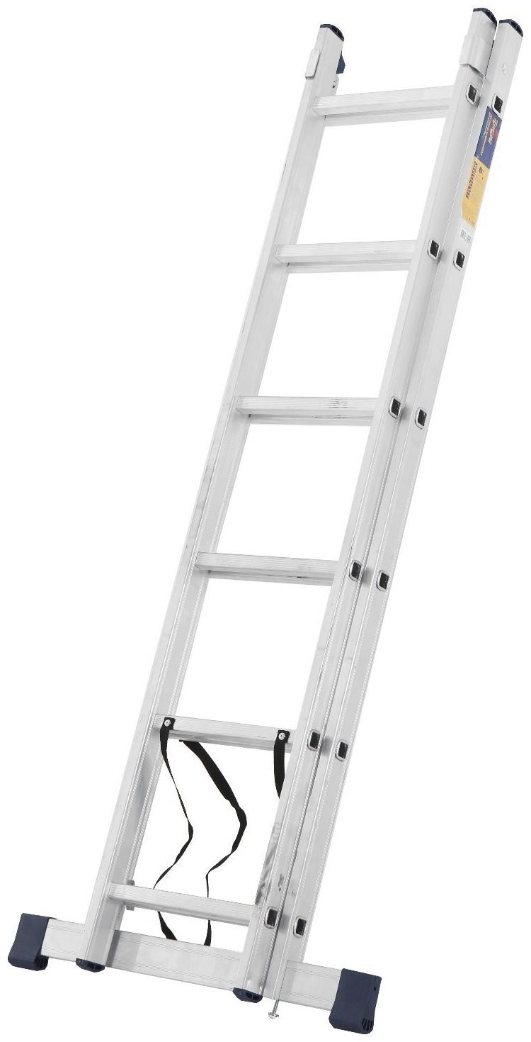 Лестница ТУНДРА, двухсекционная, алюминиевая, 6 ступеней