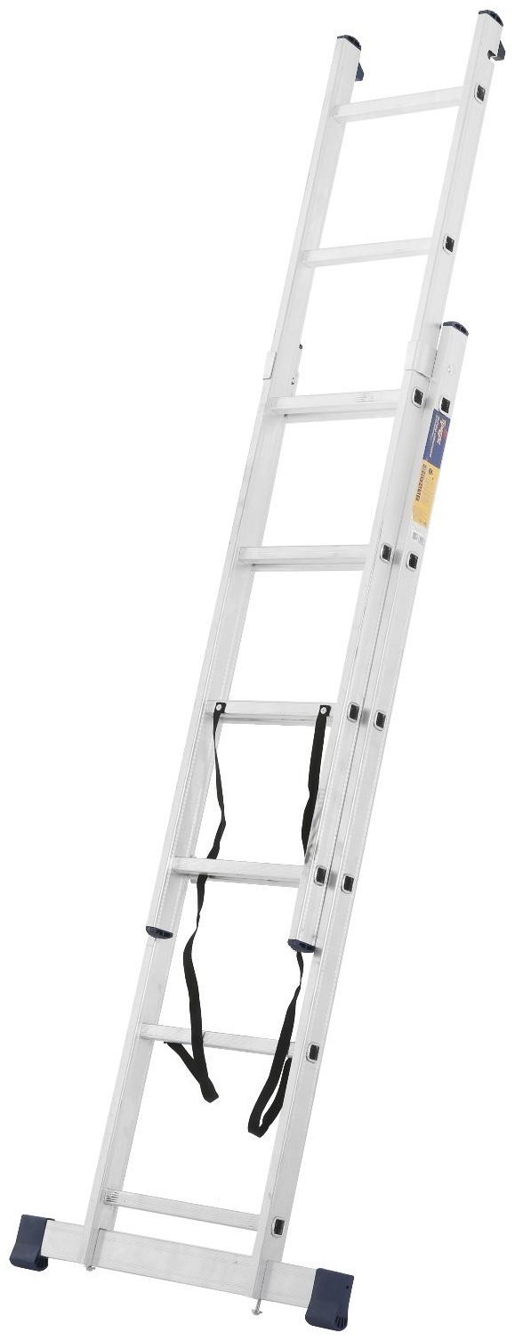 Лестница ТУНДРА, двухсекционная, алюминиевая, 6 ступеней