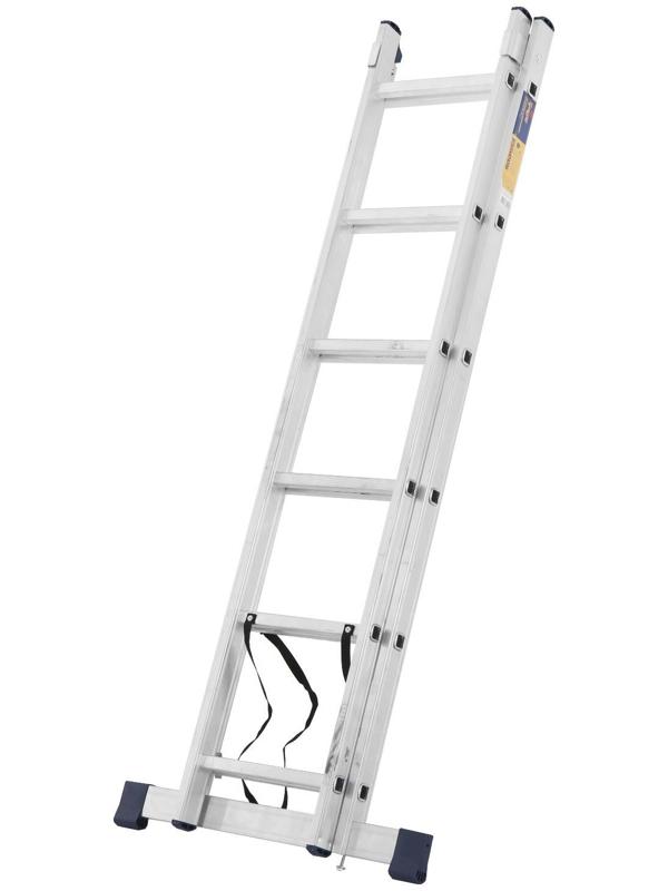 Лестница ТУНДРА, двухсекционная, алюминиевая, 6 ступеней