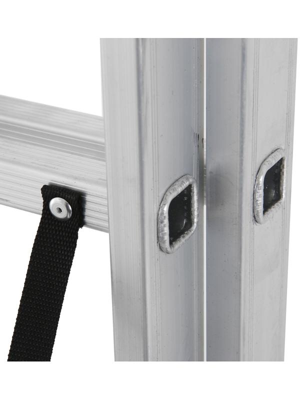 Лестница ТУНДРА, двухсекционная, алюминиевая, 6 ступеней