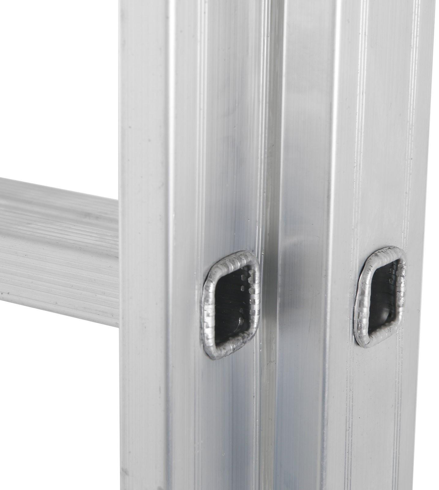 Лестница ТУНДРА, двухсекционная, алюминиевая, 11 ступеней