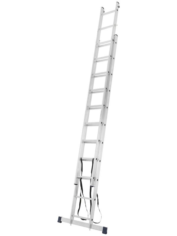 Лестница ТУНДРА, двухсекционная, алюминиевая, 11 ступеней