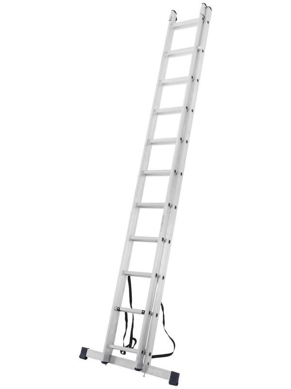 Лестница ТУНДРА, двухсекционная, алюминиевая, 11 ступеней