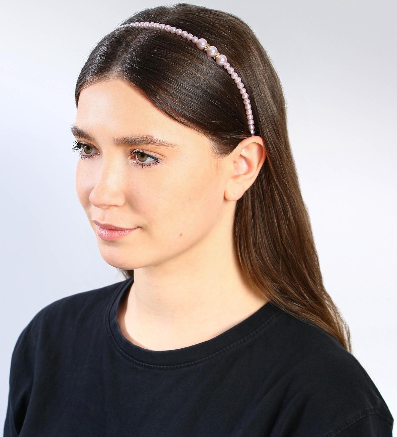 Ободок для волос жемчужный 