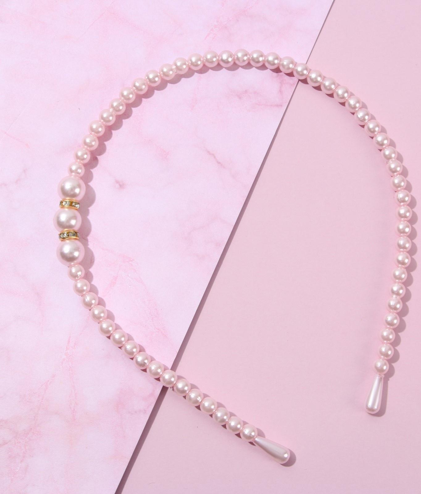 Ободок для волос жемчужный 