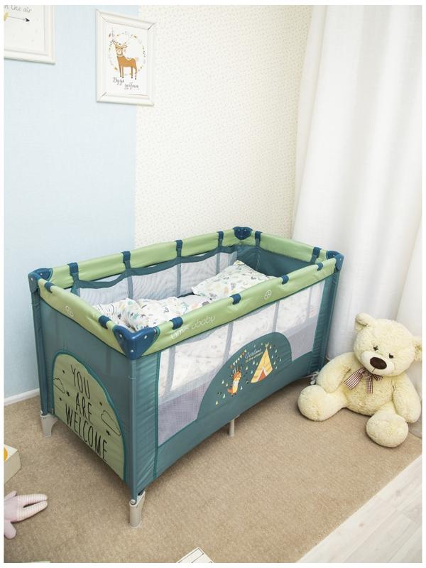 Манеж-кровать Amarobaby MULTIFORM Hello Bear, прямоугольный, цвет серый