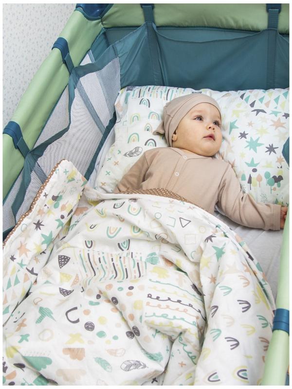 Манеж-кровать Amarobaby MULTIFORM Hello Bear, прямоугольный, цвет серый