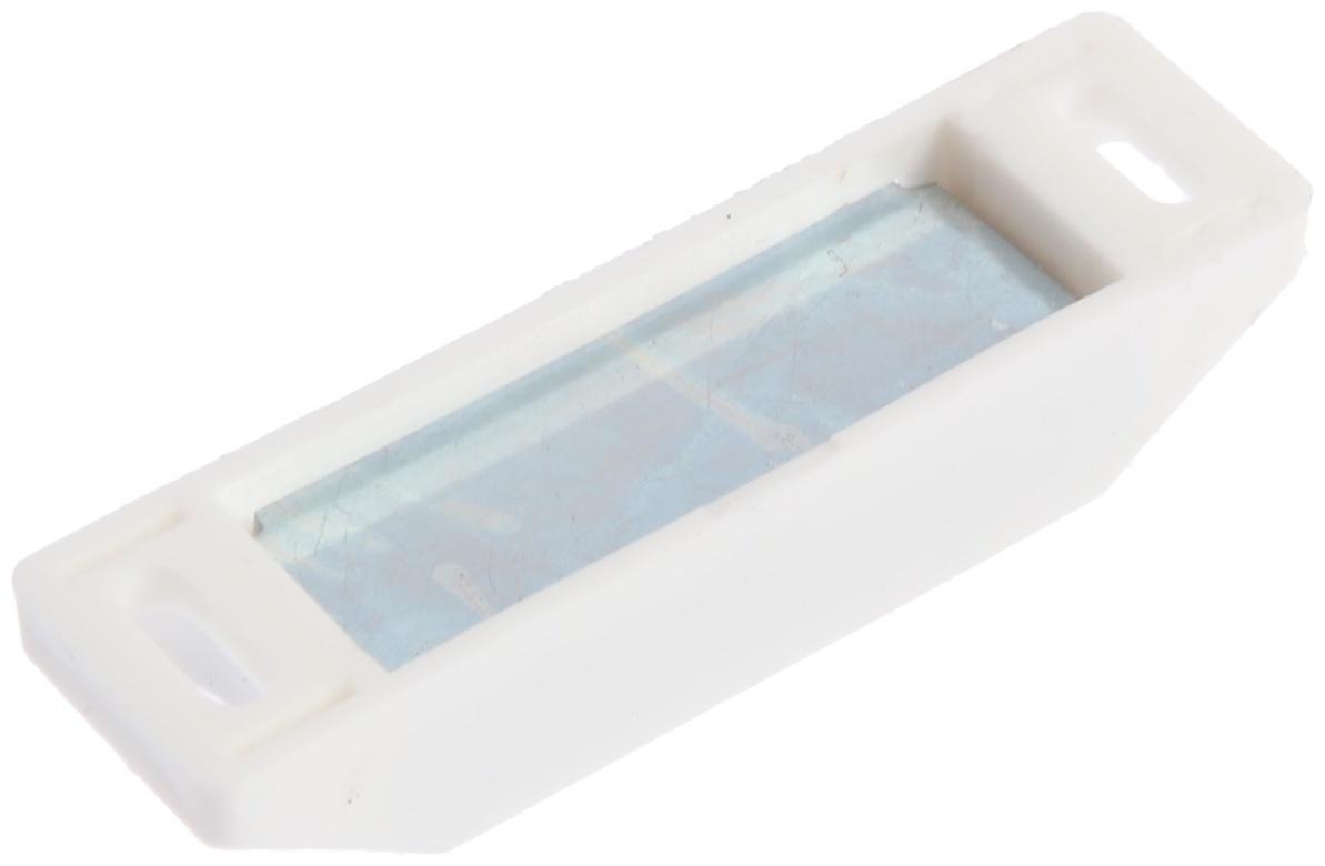 Магнит мебельный ТУНДРА M002W, 60х13 мм, средний, цвет белый, 1 шт.