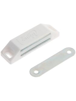 Магнит мебельный ТУНДРА M002W, 60х13 мм, средний, цвет белый, 1 шт.