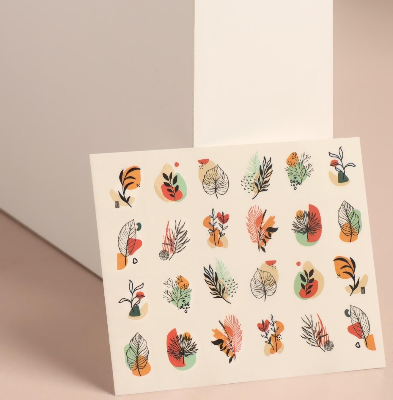 Слайдер - дизайн для ногтей «Яркая природа», фасовка 6 шт, разноцветный