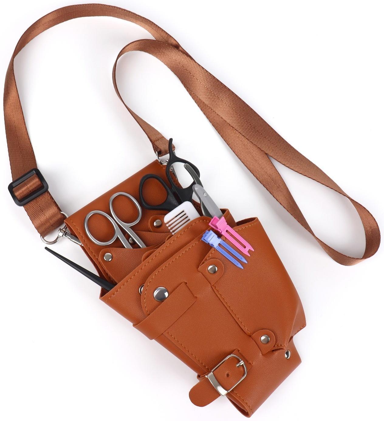 Сумка для мастера, 23 × 13,7 см, длина ремня 117 см, цвет коричневый