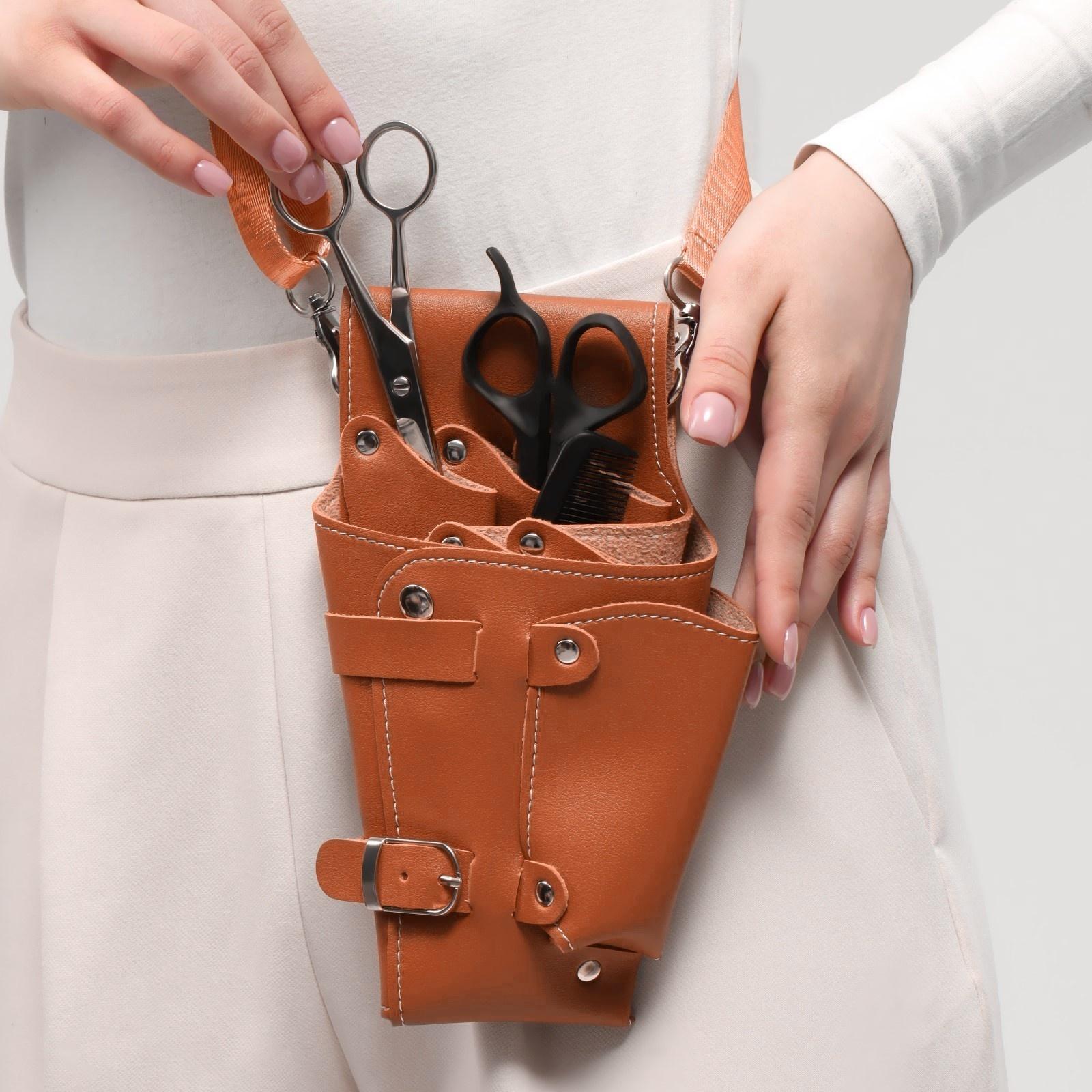 Сумка для мастера, 23 × 13,7 см, длина ремня 117 см, цвет коричневый