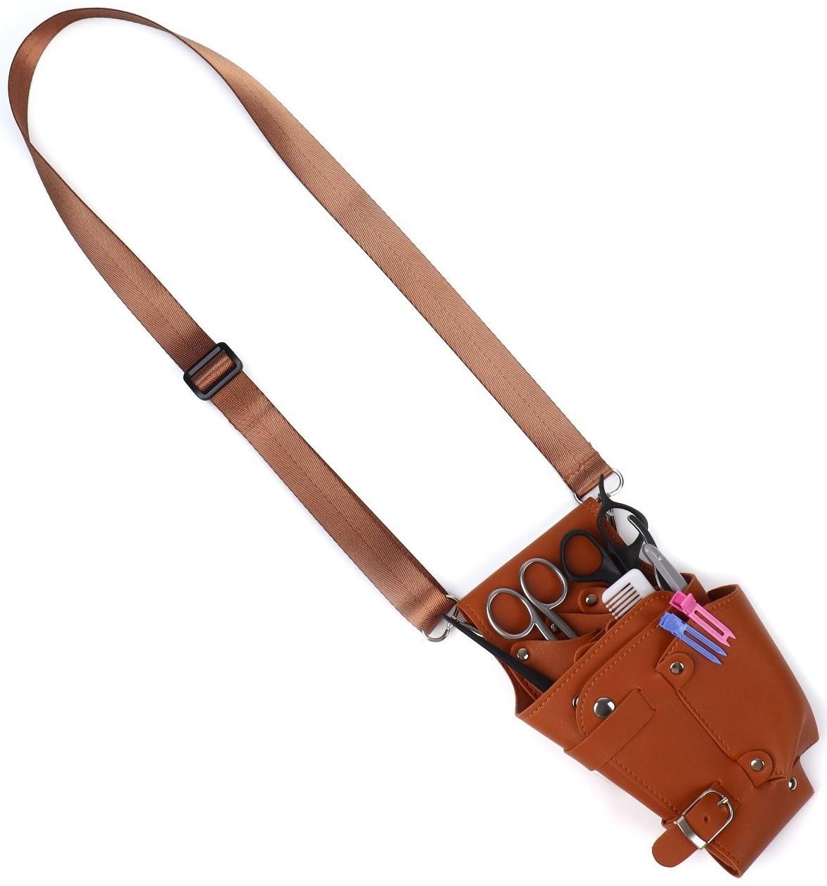 Сумка для мастера, 23 × 13,7 см, длина ремня 117 см, цвет коричневый