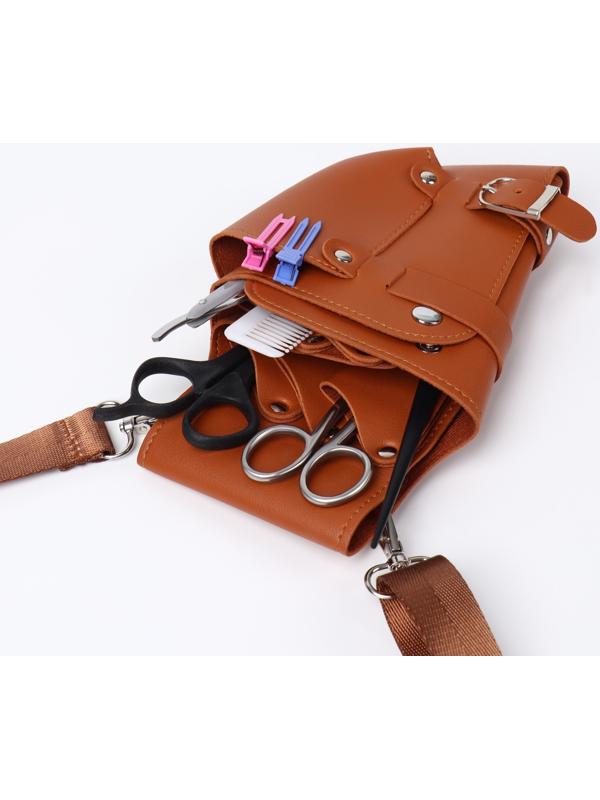 Сумка для мастера, 23 × 13,7 см, длина ремня 117 см, цвет коричневый