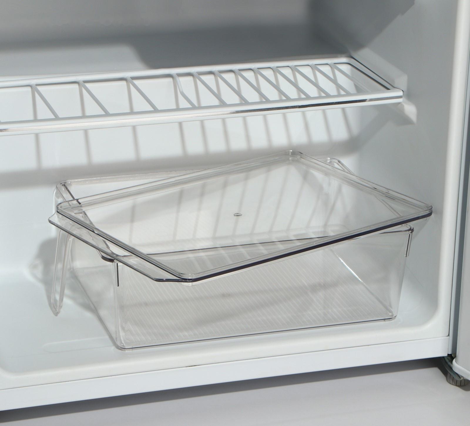 Контейнер для холодильника с крышкой и ручкой RICCO, 32×20,5×10 см, цвет прозрачный