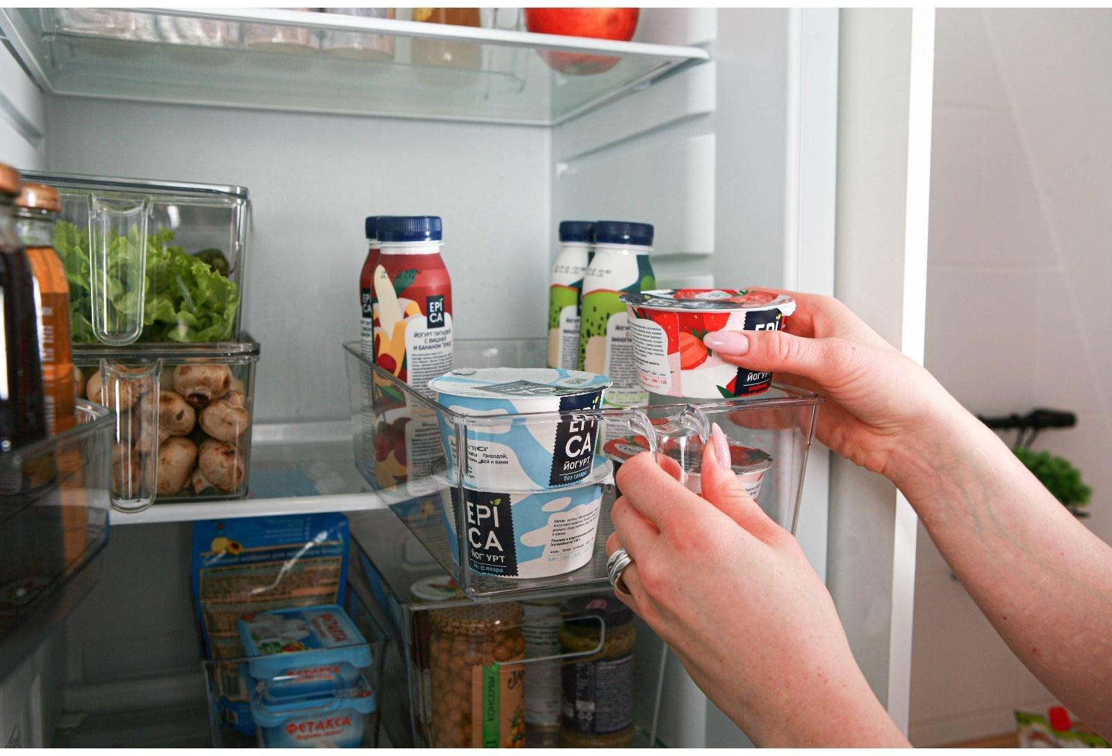 Контейнер для холодильника с крышкой и ручкой RICCO, 32×20,5×10 см, цвет прозрачный