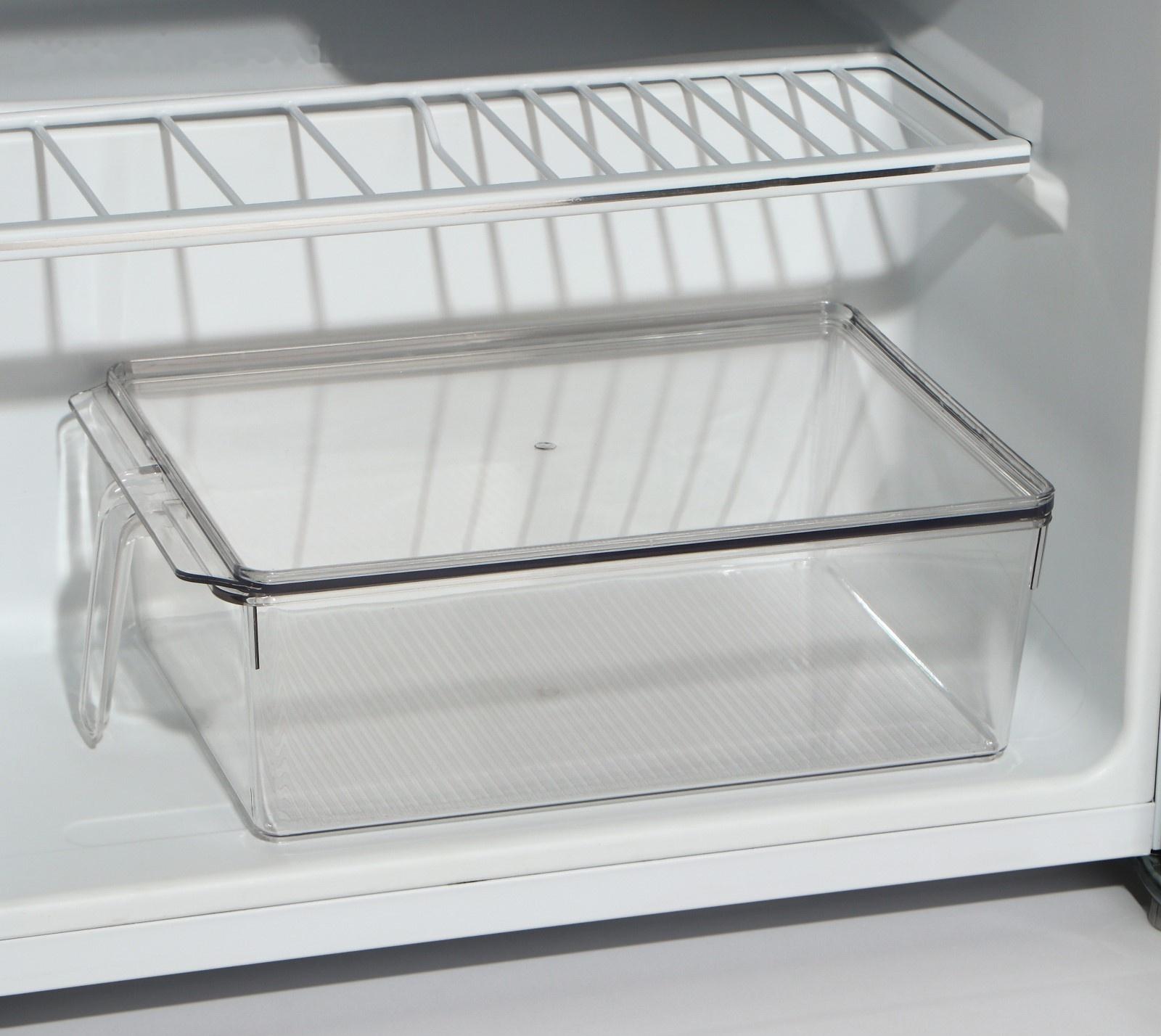 Контейнер для холодильника с крышкой и ручкой RICCO, 32×20,5×10 см, цвет прозрачный