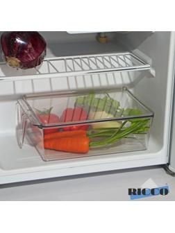 Контейнер для холодильника с крышкой и ручкой RICCO, 32×20,5×10 см, цвет прозрачный