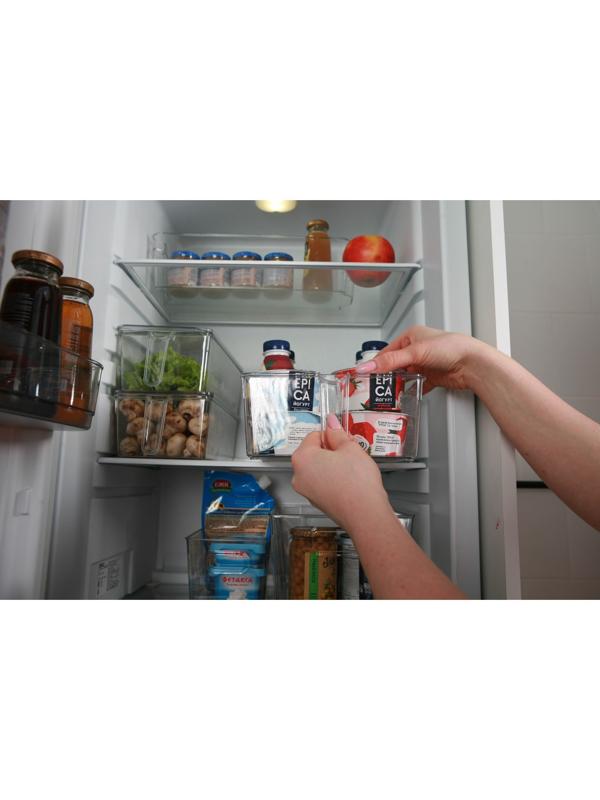 Контейнер для холодильника с крышкой и ручкой RICCO, 32×20,5×10 см, цвет прозрачный