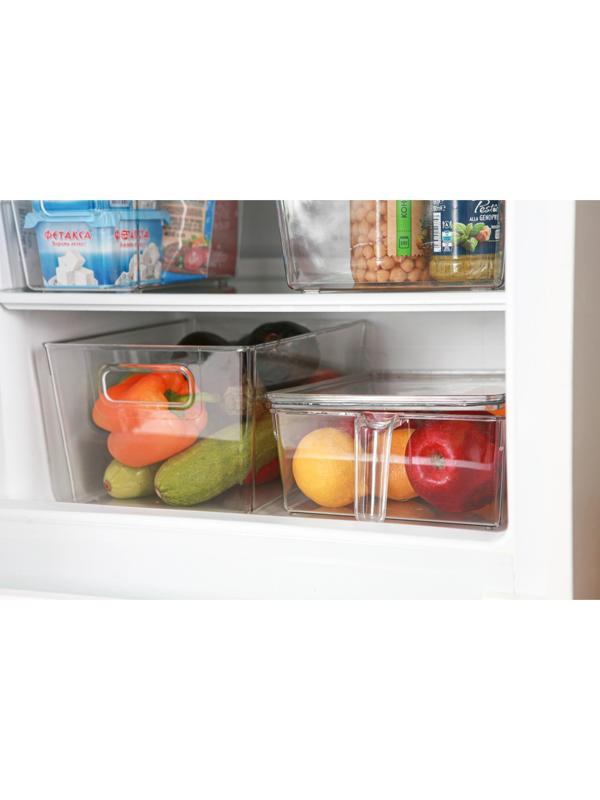 Контейнер для холодильника с крышкой и ручкой RICCO, 32×20,5×10 см, цвет прозрачный