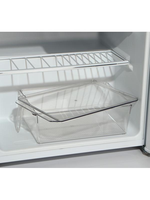 Контейнер для холодильника с крышкой и ручкой RICCO, 32×20,5×10 см, цвет прозрачный