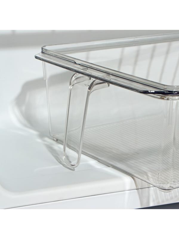 Контейнер для холодильника с крышкой и ручкой RICCO, 32×20,5×10 см, цвет прозрачный