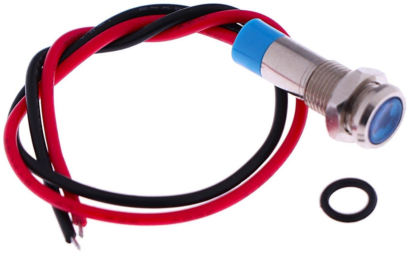 Светодиод, 12 В, 7,8 ×16,5 мм, посадочный d=6 мм, синий