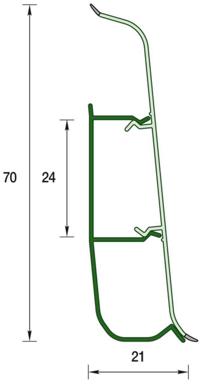 Плинтус напольный 70мм 2,2м 