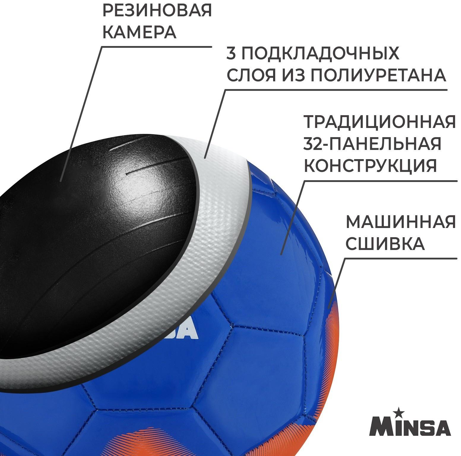 Мяч футбольный MINSA, PU, машинная сшивка, 32 панели, р. 5