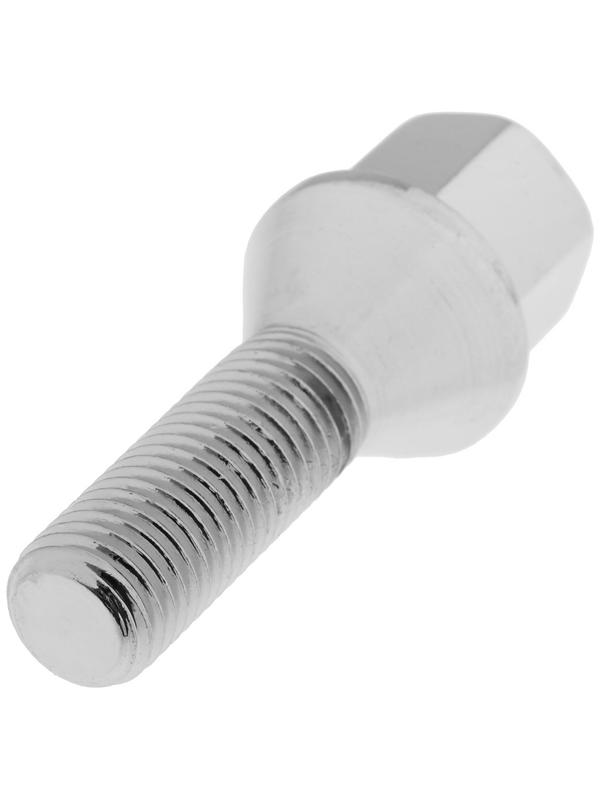 Болт 12 x 1,5 мм, длина 58/33, под ключ 17 мм, конус, хром, набор 20 шт