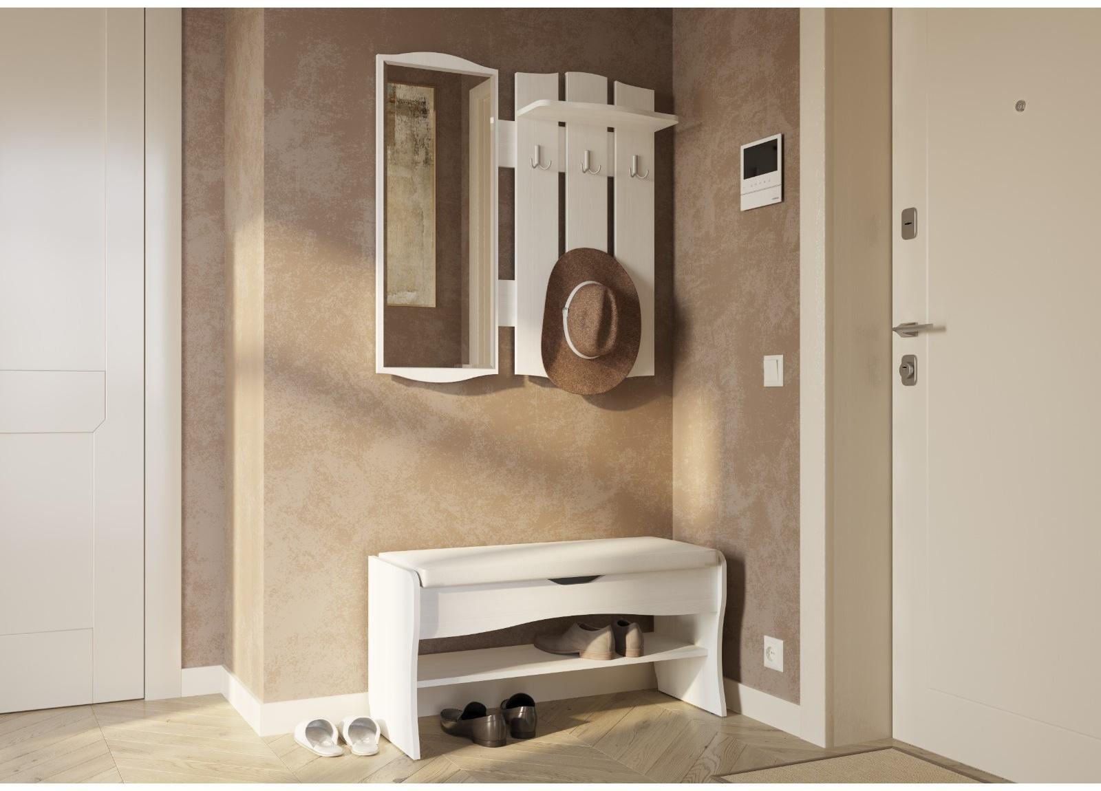 Банкетка Фьюжен, 900х370х470, Рамух белый