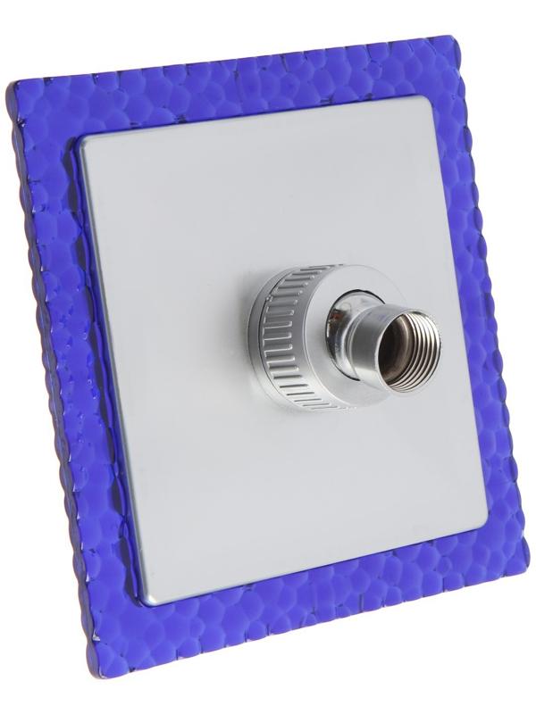 Лейка стационарная, квадратная Z0153, 15х15 см, 1 режим, пластик, цвет синий/хром