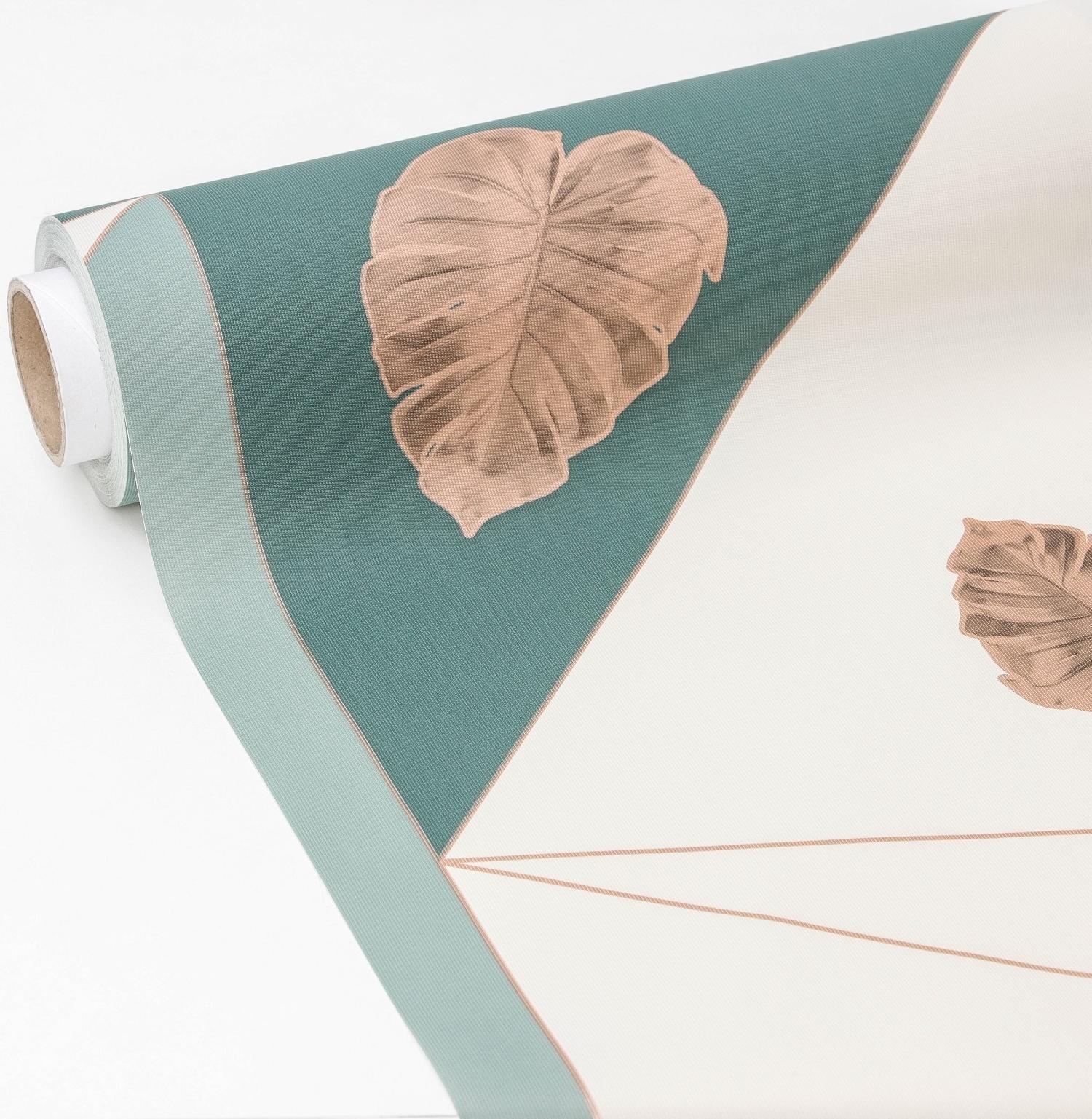 Клеёнка на стол на тканевой основе «Симфония», рулон 20 метров, ширина 137 см, цвет зелёный