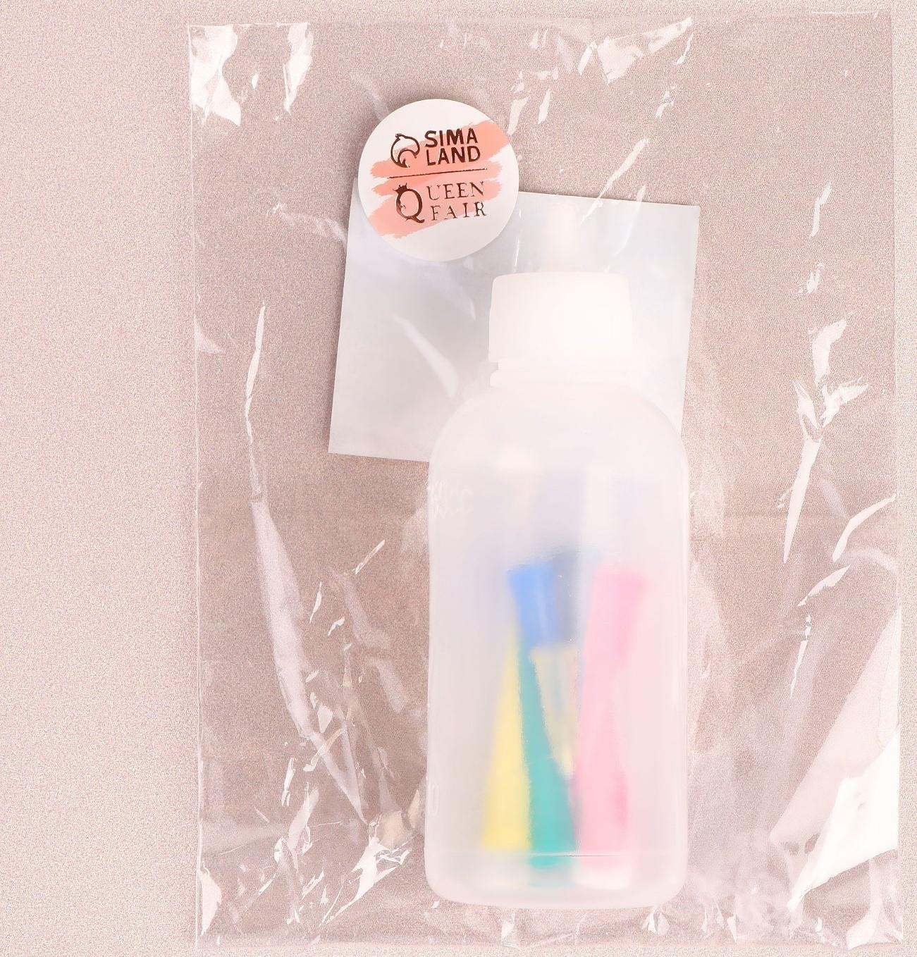 Бутылочка для нанесения краски, со шкалой деления, 50 мл, 7 насадок, цвет разноцветный/прозрачный