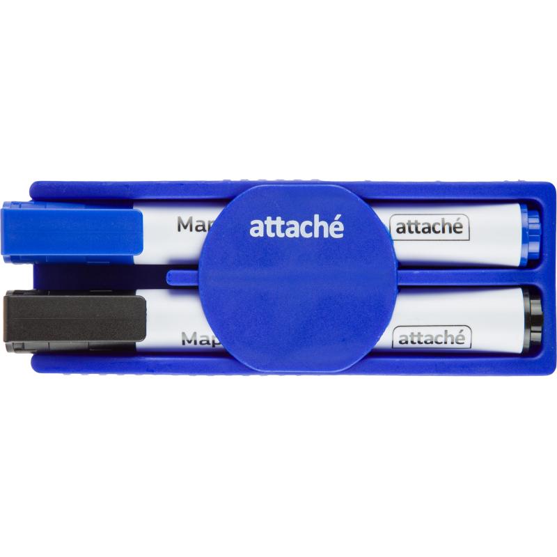 Набор для магн-марк.доски Attache (синяя.магн.губка,2маркера 5мм: черн+син)