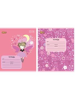 Тетрадь школьная А5 12л №1School Фея клет,скреп, ВД-лак, в асс