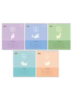 Тетрадь школьная А5 12л №1School Pet lovers клет,скреп,ВД-лак,в асс