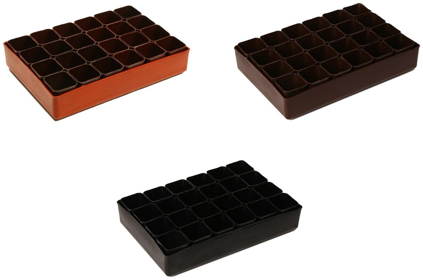 Набор для рассады: стаканы по 70 мл (24 шт.), поддон 29,5 × 20 см, МИКС