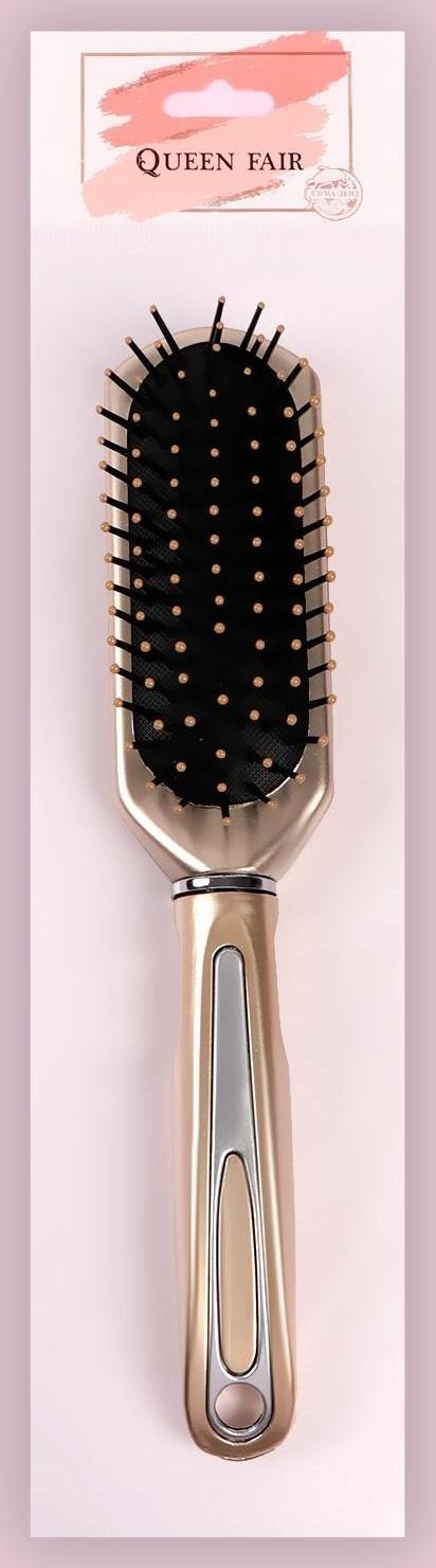 Расчёска массажная, 4,5 × 23 см, цвет золотистый