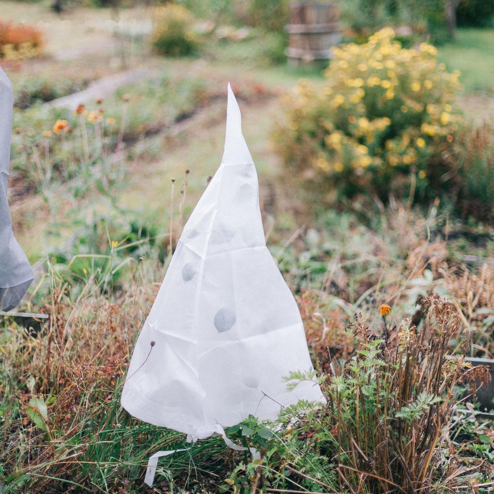 Чехол для растений, конус на шнурках, 80 × 75 см, спанбонд с УФ-стабилизатором, 60 г/м², набор 5 шт., белый